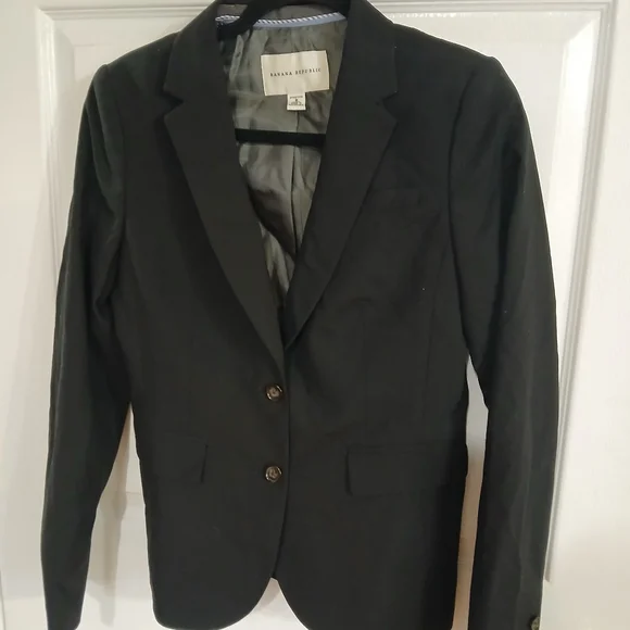 Banana Republic Stretch black blazer Size 8 Business Career Office Old Money - Picture 3 of 9